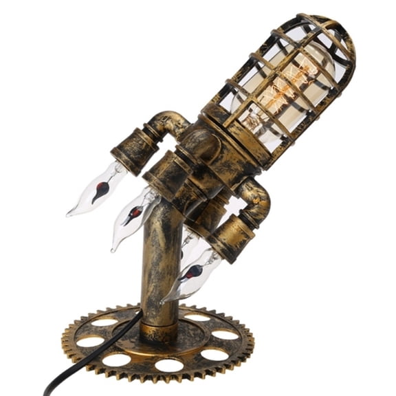Retro Steampunk Light Home Decoration Flame Desktop Night Lamp US Plug Specification Desk Night Lamp Home