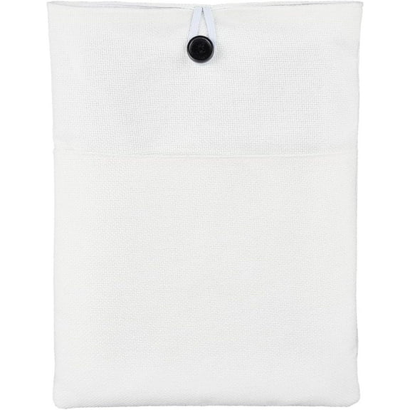 White Large A5 Book Sleeve Cotton Line Fabric Binding Book Cover with Button Washable Reusable Protector Notebook Cloth for Adult Scrapbooking DIY Crafts for Hardcover Paperbacks Book