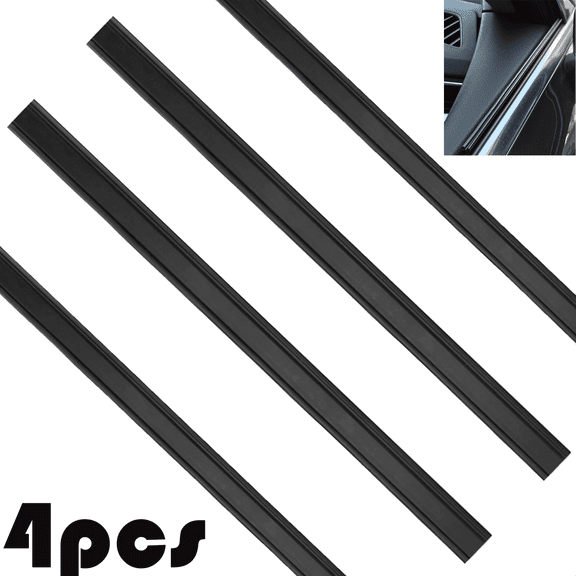 Unique Bargains 4pcs 15" Windscreen Window Bracketless Wiper Blade Rubber Refill Strip for Car