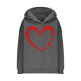 thumbnail image 3 of Goodeals Women Hoodie Oversized V Neck Sweatshirts Valentine's Day Fashion Long Sleeve Pullover Sweater 2025 Trendy Preepy Teen Girls Hoodies(Dark Gray,XL)Clearance Deals, 3 of 5