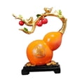 thumbnail image 3 of deevoka Chinese Gourd Statue Adornment Feng Shui Figurine for Cabinet Mantel Balcony Orange, 3 of 9