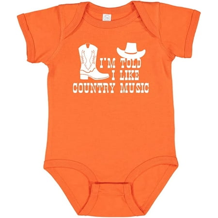 

I m Told I Like Country Music Silhouette Baby Bodysuit