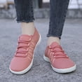 thumbnail image 3 of DLWKIPV Breathable Knit Sneakers for Women - Lightweight Lace-Up Comfort Shoes for Daily Walking & Casual Wear(PINK,8), 3 of 6