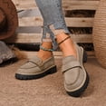 thumbnail image 3 of Xucatan Trendy Women's Chunky Sole Loafers with Suede Finish and Buckle Accent, Slip-On Comfort Shoes with Textured Rubber Outsole, Padded Footbed Lightweight Walking Shoes for Spring Gift, 3 of 9