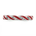 thumbnail image 4 of Sterling Silver Stackable Expressions Red Enamel Braided Ring Size 10, 4 of 5