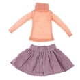 thumbnail image 2 of Conjunto De Conjunto De Muñeca Suéter De Cuello Cuadros Pettiskirt Para 1/3 BJD Doll Naranja claro, 2 of 9