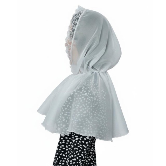 Abbraccia Pañuelo elegante de encaje y tela transparente, diseño malayo, color uniforme, elástico y transpirable.