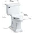 thumbnail image 7 of Kohler K-3817-0 1.28 GPF Memoirs Stately Comfort 2 Piece Elongated Chair Height Toilet - White, 7 of 7