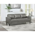 thumbnail image 2 of Ruth Upholstered Track Arm Faux Leather Sofa Grey, 2 of 5