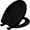 Black, variant on Bemis 200SLOWT064 Regency Blue Easy Close Round Plastic Toilet Seat