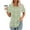 Green, variant on Giftesty Blouses for Women Dressy Casual Fashionable Women's Casual Short Sleeved Loose Round Neck Printed Top