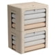 thumbnail image 1 of Paquete de 2 contenedores de almacenamiento con ventana transparente, cajas de almacenamiento de tela plegables grandes para ropa, caja organizadora apilable con asas de transporte (beige, 19,7 x 15,7, 1 of 5