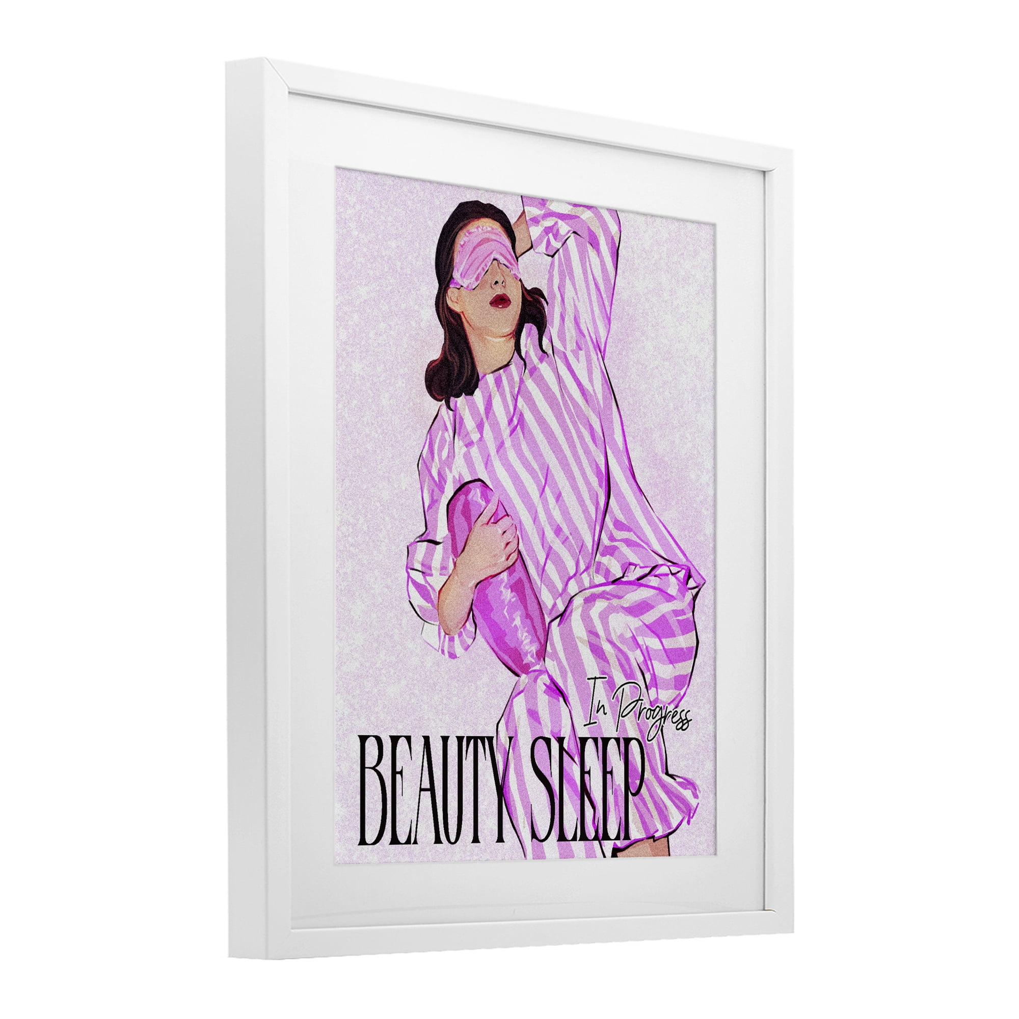 Stupell Industries Beauty Sleep In Progress White Framed Print Under Glass, design by Ziwei Li