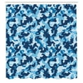 thumbnail image 2 of Ambesonne Camouflage Shower Curtain, Blue Toned Design, 69"Wx84"L, Blue Coconut, 2 of 4