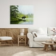 thumbnail image 3 of Stupell Industries Moose in Woodland Pond Nature Painting Gallery Wrapped Canvas Print Wall Art, 48 x 36, 3 of 8