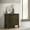 Espresso#1, variant on Edmondson Grey Oak 2-Drawer Nightstand with Floating Base for Bedroom, 23.5W x 15.75D x 23H, Rustic Retro Style, Two-Tone Melamine
