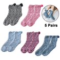 thumbnail image 2 of 5 pares de calcetines difusos, calcetines de lana, regalos de Navidad para mujeres, acogedores y cálidos, talla única Afortunado Sencillez, 2 of 5