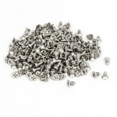 

M3 x 6mm Flat Head Self Tapping Screws Silver Tone 260pcs