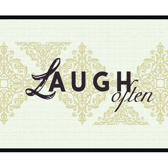 Dundee Deco Peel and Stick Self Adhesive Wallpaper Border - Black, Off-White Live, Love, Laugh, 15 ft x 7 in