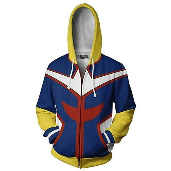 Cosplay Life My Hero Academia Cosplay Hoodie Boku No Hero Anime Drawstring Pullover Sweater Kangaroo Pockets For Unisex Adult (ALL MIGHT, M)