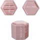 thumbnail image 2 of Caja de terciopelo para anillos de joyería, caja hexagonal con ranuras dobles, color melocotón, 2 of 4