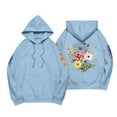 thumbnail image 4 of Women's Oversized Floral Embroidered Hoodie Cozy Red Pullover with Colorful Flower Design, Casual Wear, 4 of 4