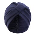 thumbnail image 1 of Turbante con diseño elástico anudado, tejido grueso con textura de gofre, estilo étnico indio., 1 of 8
