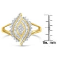 thumbnail image 6 of 10K Yellow Gold 0.25ct TDW Round and Baguette cut Diamond Eye Shaped Ring (H-I,I1-I2), 6 of 7