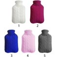 thumbnail image 5 of Bolsa de agua caliente de 2 l, funda de punto suave, bolsa de agua caliente para conservación del calor, funda de punto a prueba de explosiones para bolsa de agua caliente (rojo vino), 5 of 5