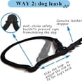 thumbnail image 5 of Multifunctional Figure 8 Padded Head Halter Walking Training Leather Stopper Slip Lead Dog Rope Leash (Pink M), 5 of 5