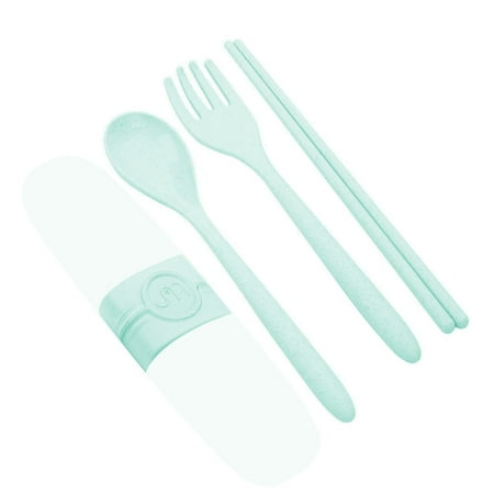 

3PCs/Set Wheat Straw Cutlery Dinnerware Mini Outdoors Portable Travel Candy Color Tableware Student Kids Kitchen Tool