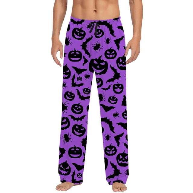 Men's Casual Pants Halloween Sleep Pants With Drawstring Waist And Side Pockets Comfortable Relaxed Fit Soft Breathable Fabric