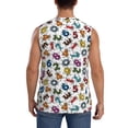 thumbnail image 4 of Lsque Colorful Numbers Print Men's Cotton Blend Sleeveless Muscle Shirts (S-3XL)- Moisture Wicking, Odor Protection, UPF 30+,3X-Large, 4 of 8