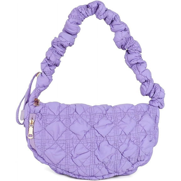 ZhangBaoLin Women's Quilted Shoulder Bag Large Capacity Padded Tote Bag Hobo Purse Lightweight Nylon Padding Crossbody Handbag