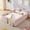 Pink, variant on Oufan Twin Size Platform Bed w/ Rabbit Ear Shaped Headboard, Boucle Bed Frame w/ Safety Rail & Wooden Slats Support for Girls, No Box Spring Needed