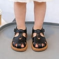thumbnail image 2 of JIAYUE Boys Girls Breathable Flat Sandals Closed Toe Solid Color Baby Hook And Loop Soft Sole Lightweight Casual Beach Shoes For Toddler, 2 of 7