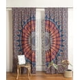thumbnail image 2 of Pop Popular Handicrafts Indian Hippie Bohemian Beautiful Peacock Mandala Curtain Panels Blue Multi, 2 of 8