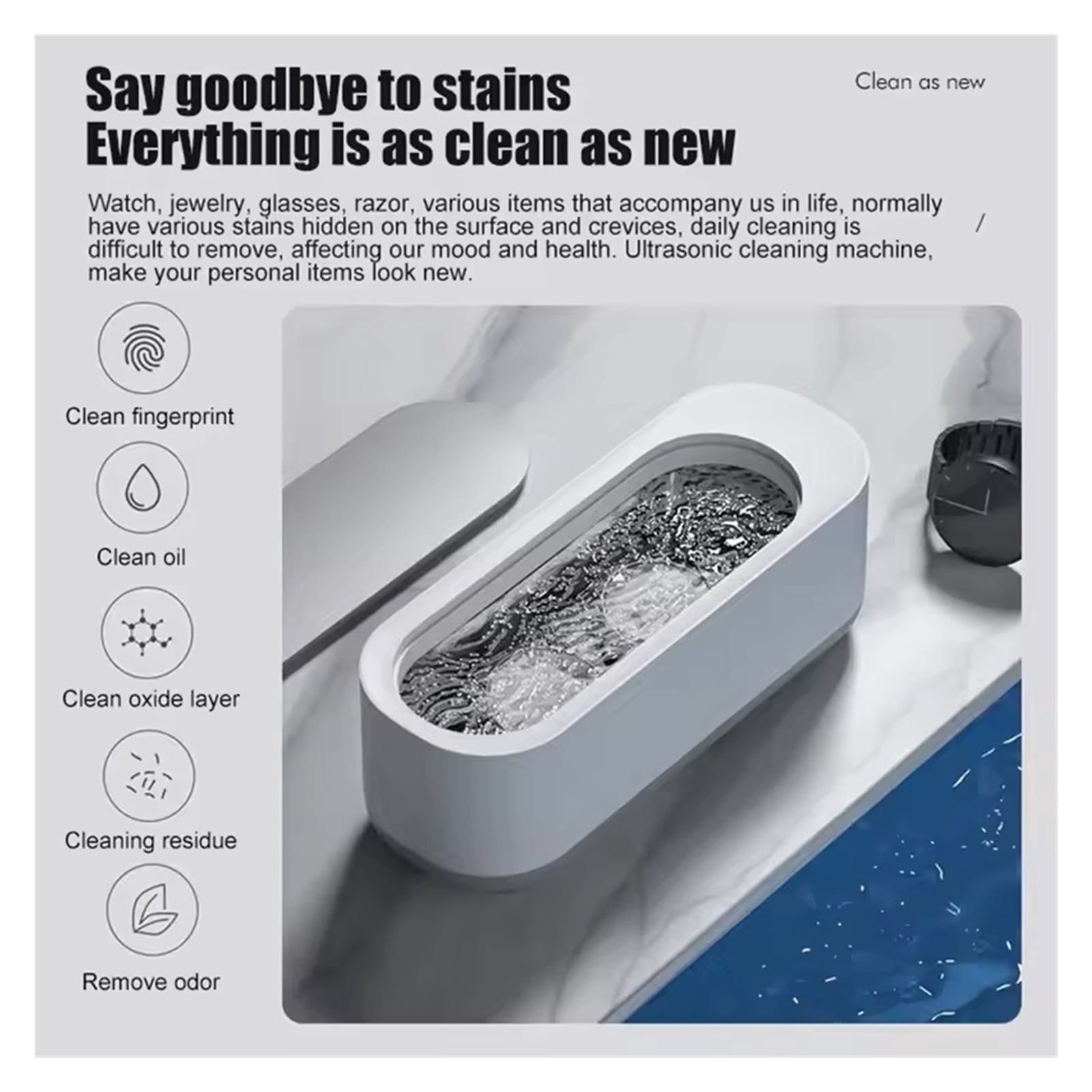Ultrasonic Cleaning Machine Eyewear cleaner household Jewelry Toothbrush Tooth Cover Jewelry Cleaning Machine