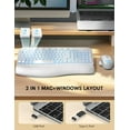 thumbnail image 6 of Wireless Keyboard and Mouse Combo - Ergonomic Wave Rechargeable Keyboard with Soft Leather Wrist Rest, RGB Backlit -White, 6 of 9
