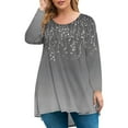 thumbnail image 2 of Xyxonk Womens Plus Size Tops 4x-5x Long Sleeve Tees Floral Graphic T-Shirt Crew Neck Shirt Fall Casual Trendy Tunics Gray XL, 2 of 5