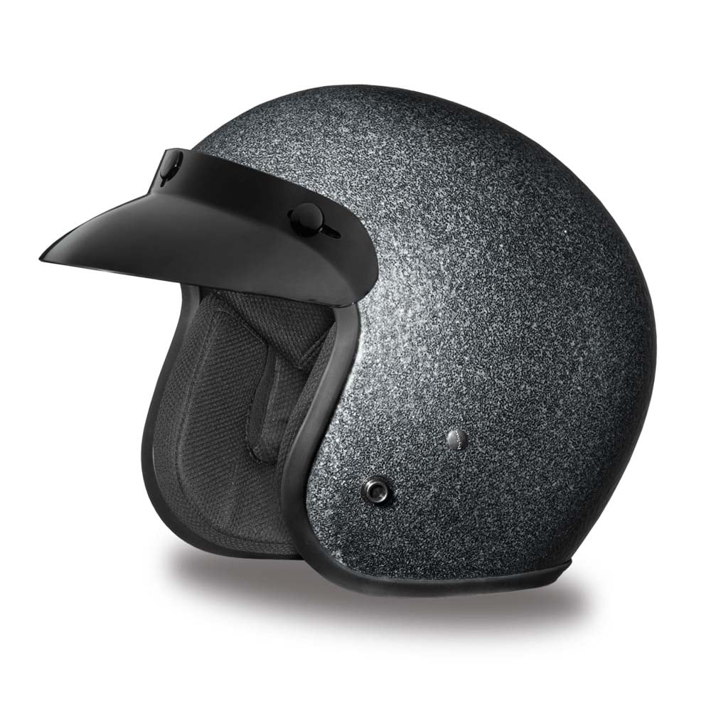 Daytona Helmets Cruiser D.O.T. Approved Open Face Three Quarter Shell Motorcycle Helmet With Visor