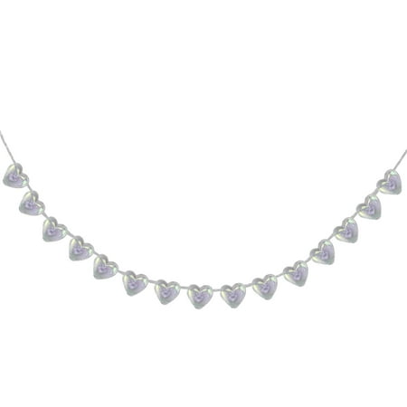 9ft Heart Shaped Clear Iridescent Beaded Christmas Garland