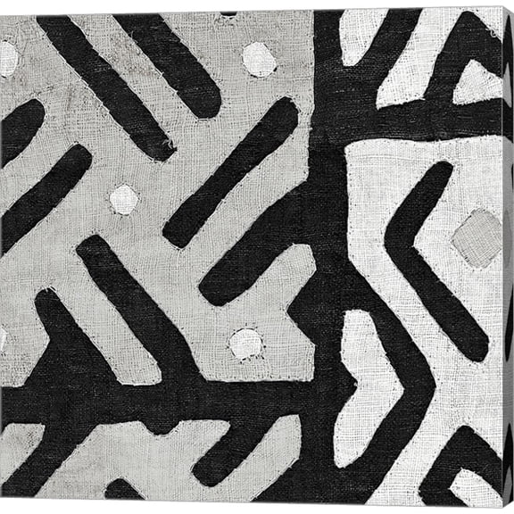 Great Art Now Kuba Cloth I Square II BW by Wild Apple Portfolio Canvas Wall Art