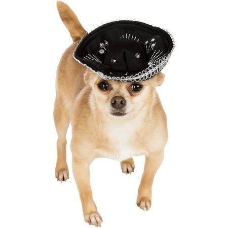 Sombrero Black Silver Hat Headpiece Pet Dog Halloween Costume Accessory