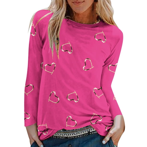 Puntoco Mujer Casual Cuello Redondo Manga Larga Impreso Camisa Suelta Blusa tops Puntoco Puntoco-6381