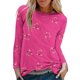 thumbnail image 1 of Puntoco Mujer Casual Cuello Redondo Manga Larga Impreso Camisa Suelta Blusa tops Puntoco Puntoco-6381, 1 of 5