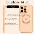 thumbnail image 2 of Magnetic Case for iPhone 14 Pro Case for Women Men [ Compatible with MagSafe ], Cute Love Heart Soft Back Cover Raised Full Camera Lens Protection Phone Case (6.1") - Pink, 2 of 12