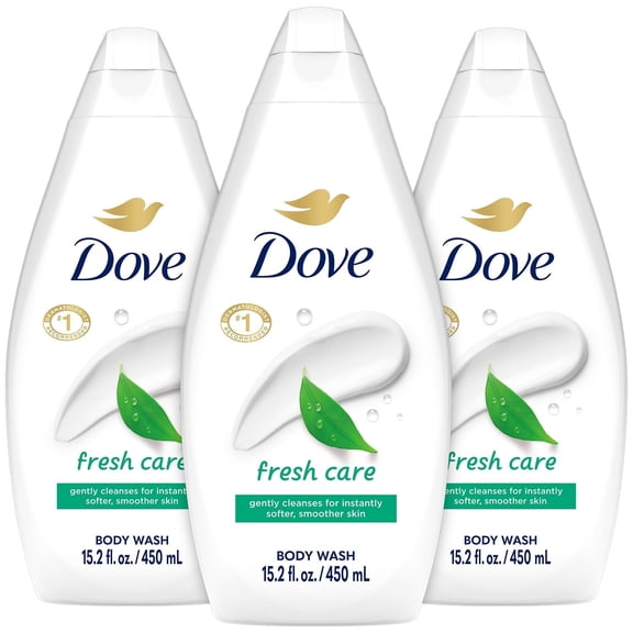 Dove Body Wash Fresh Care 3-Pack – Revitalizing & Moisturizing Cleanser for Smooth, Soft Skin, 15.2 Oz Ea