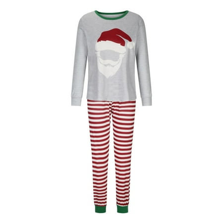 

Honeeladyy Christmas Mom Mother Stripe Printed Blouse Tops+Pants Family Clothes Pajamas Red Sales