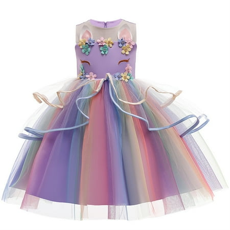 

Kamo Tutu Dreams Unicorn Dress for Girls 2-10Y Halloween Birthday Dance Party Dresses